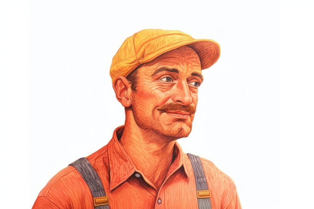 Farmer portrait adult white background.