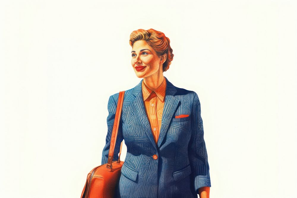 Flight attendant portrait adult bag.