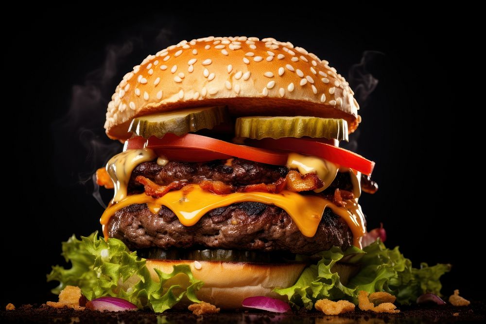 Food burger hamburger vegetable. AI generated Image by rawpixel.