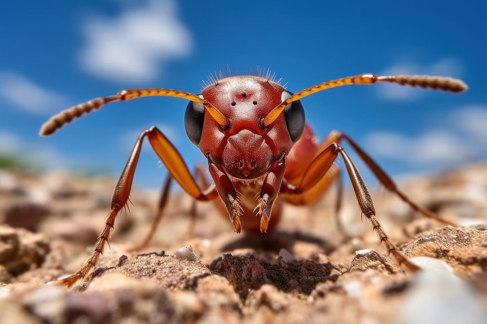 Red ant animal insect hornet.
