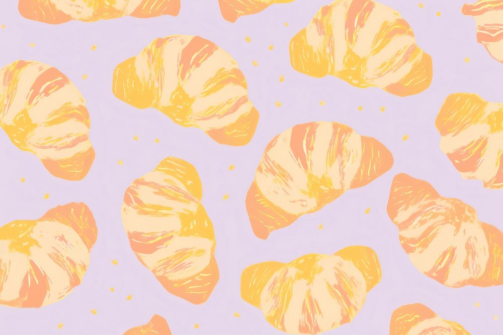  Croissant backgrounds pattern food. AI generated Image by rawpixel.