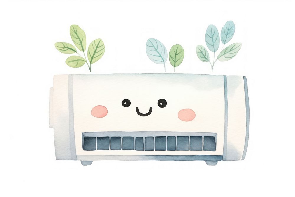 Air conditioner white background anthropomorphic creativity. AI generated Image by rawpixel.