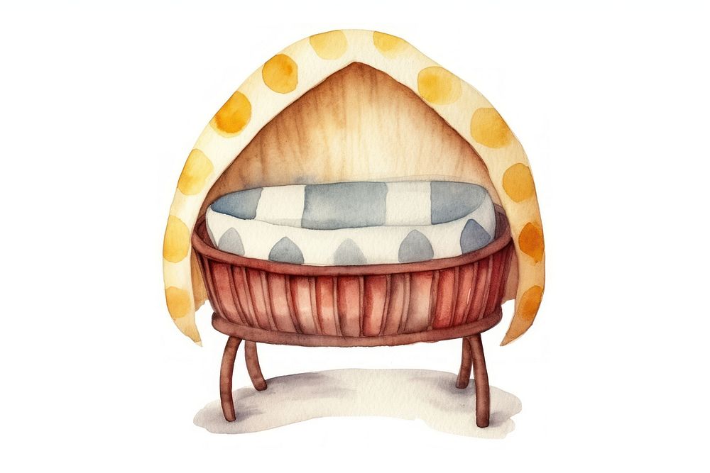 Bassinet furniture white background wheelbarrow. AI generated Image by rawpixel.