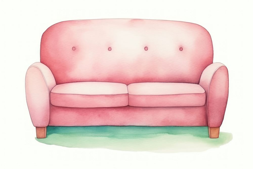 Sofa furniture white background comfortable. AI generated Image by rawpixel.