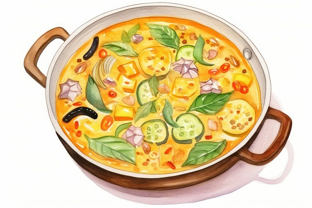 Spicy thai curry food dish meal. AI generated Image by rawpixel.