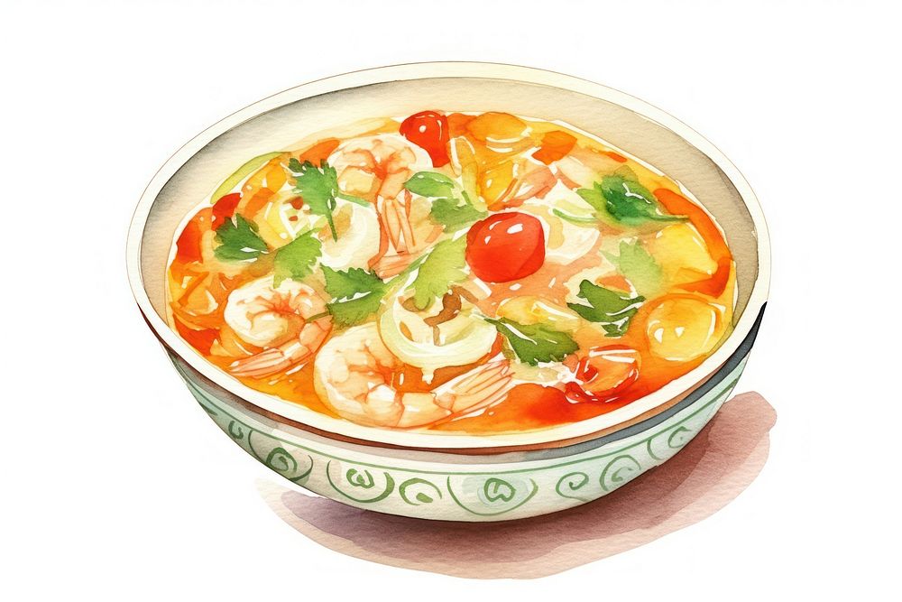 Tom Yum Goong food dish soup. AI generated Image by rawpixel.