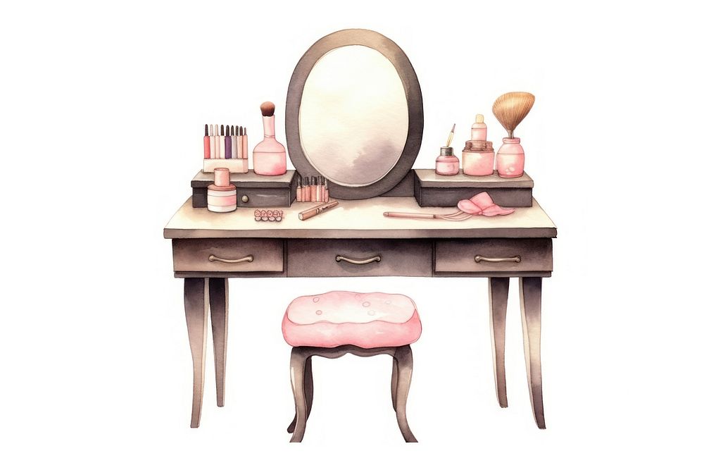 Vanity furniture room white background. AI generated Image by rawpixel.
