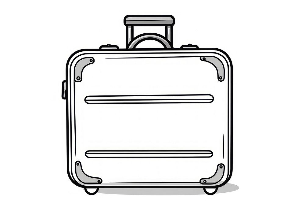 Luggage suitcase line white background.