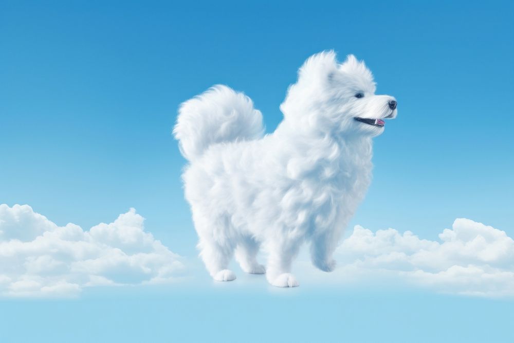 Dog shaped as a cloud outdoors mammal animal.