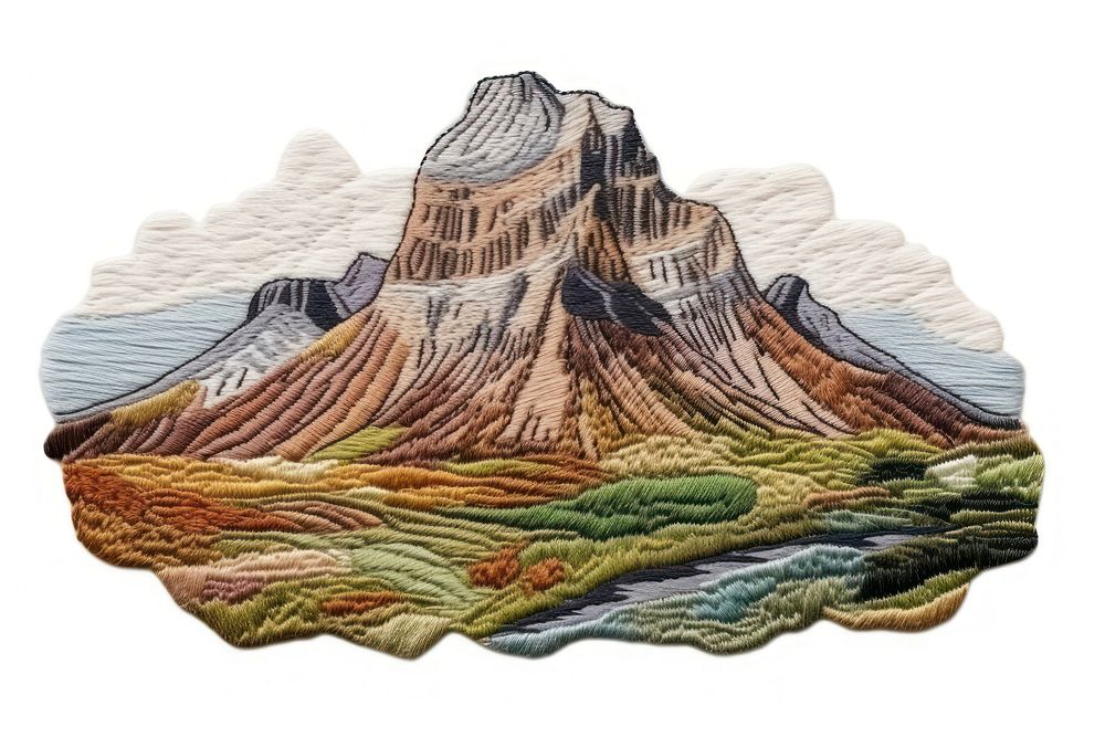Iceland landscape mountain clothing pattern.