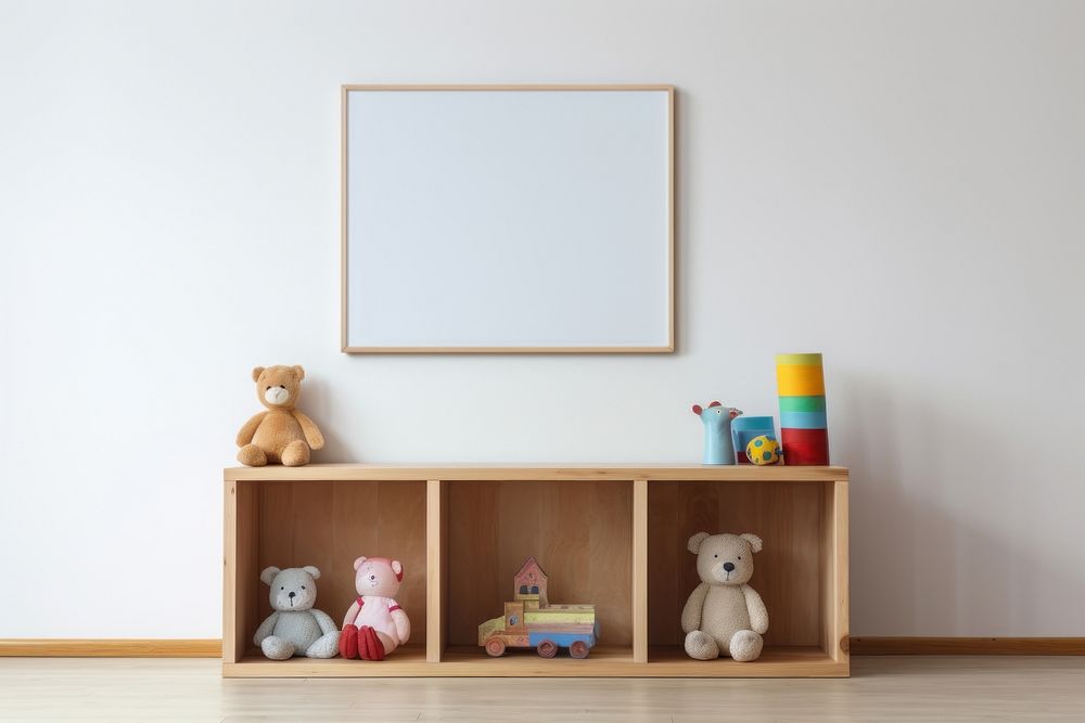 Kids room furniture frame shelf.