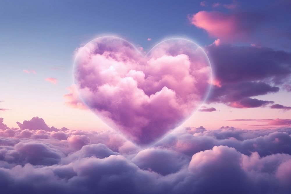 Heart shaped as a clouds outdoors nature sky.