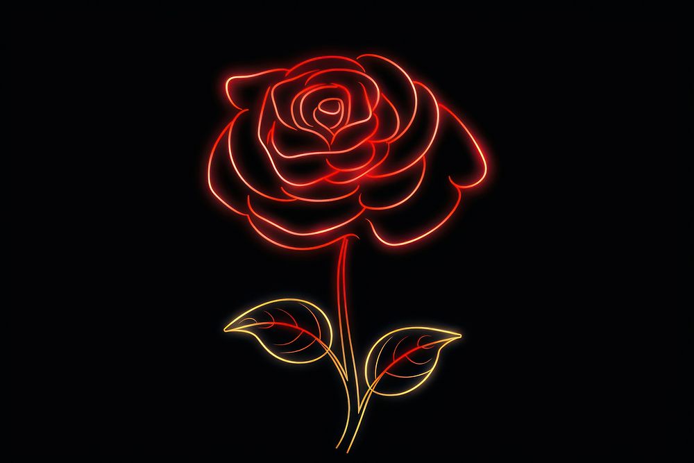Rose border neon nature light. AI generated Image by rawpixel.