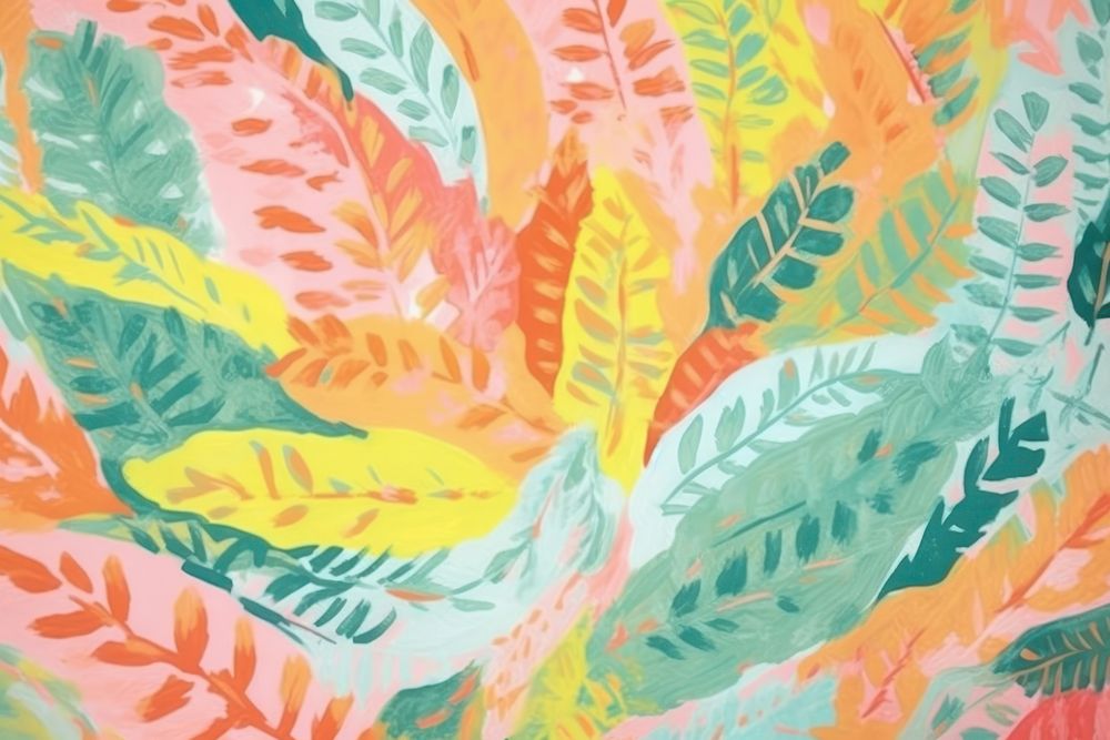  Leaf pattern backgrounds painting. AI generated Image by rawpixel.