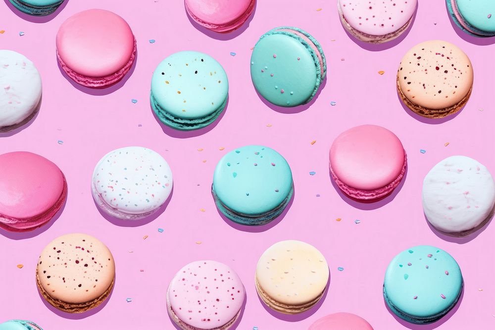  Macaron backgrounds macarons pattern. AI generated Image by rawpixel.