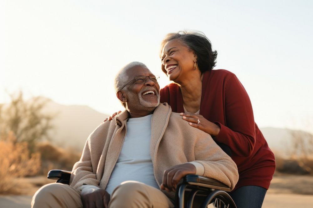 Senior african american couple adult happy affectionate. AI generated Image by rawpixel.