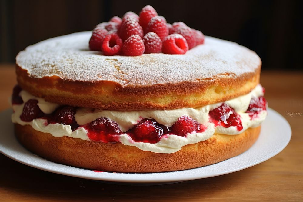 Victoria Sponge Cake cream cake raspberry.