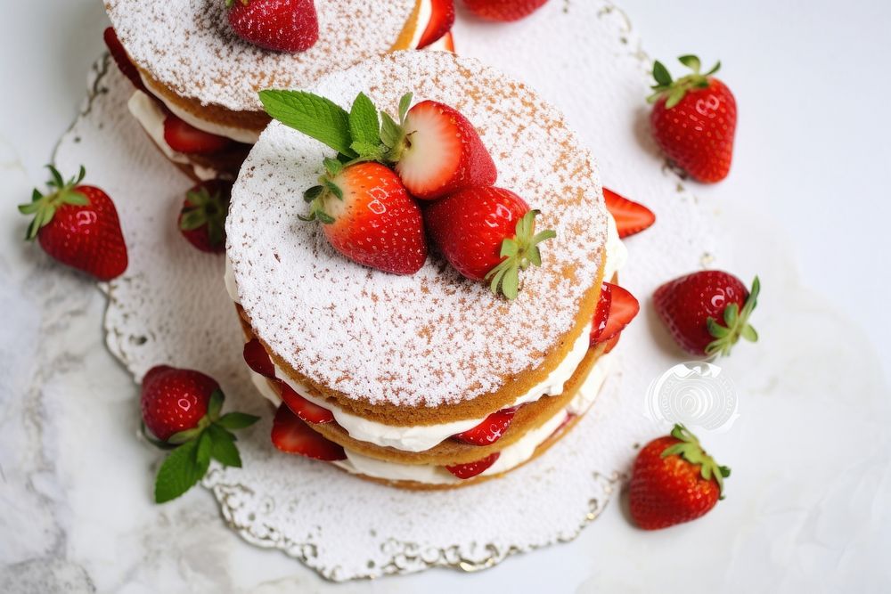 Victoria Sponge Cake berry strawberry pancake.