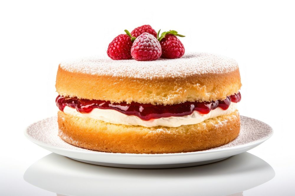 Victoria Sponge Cake dessert raspberry pastry.