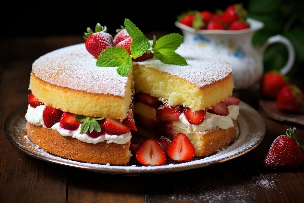 Victoria Sponge Cake strawberry cheesecake dessert.