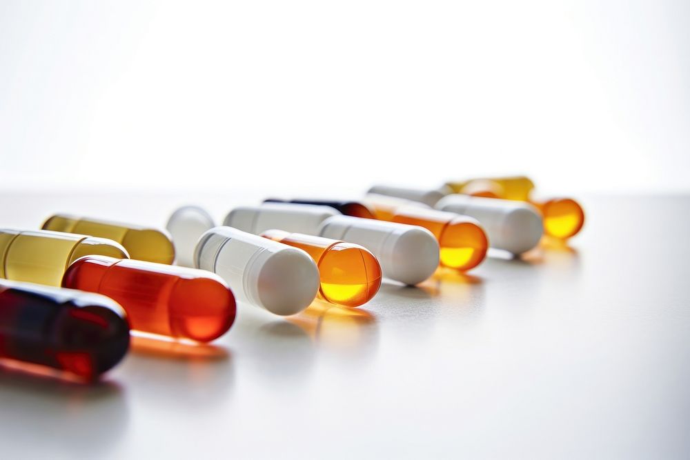 Vitamin capsules pill medication variation. AI generated Image by rawpixel.