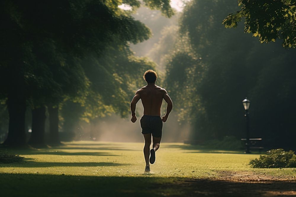 A man running jogging adult determination. AI generated Image by rawpixel.