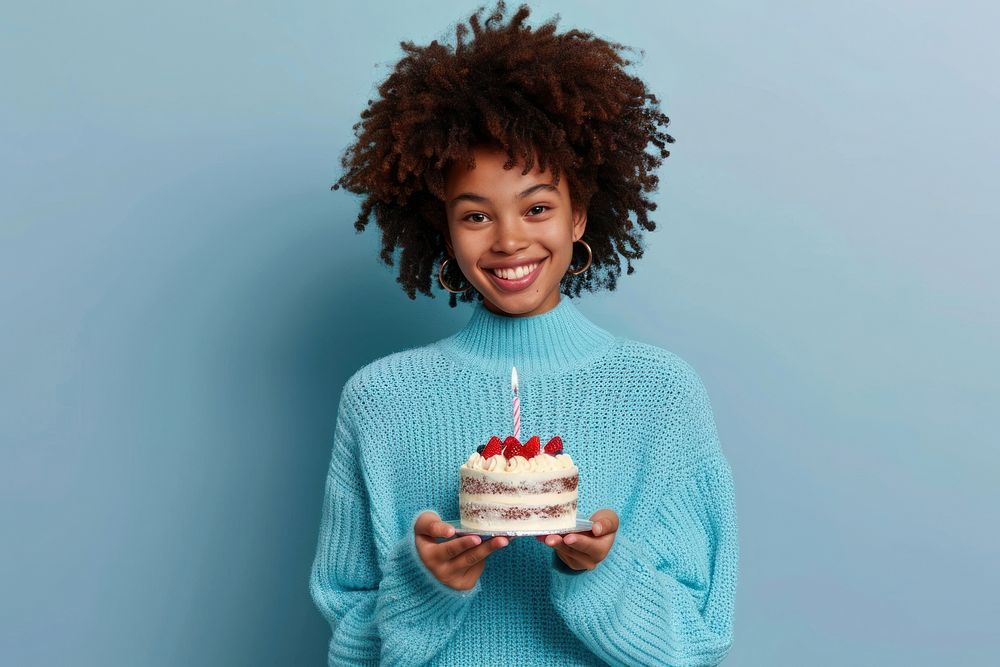 Birthday girl sweater cake cheerful.