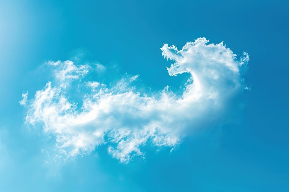 Cloud shaped like a chinese dragon sky outdoors nature.