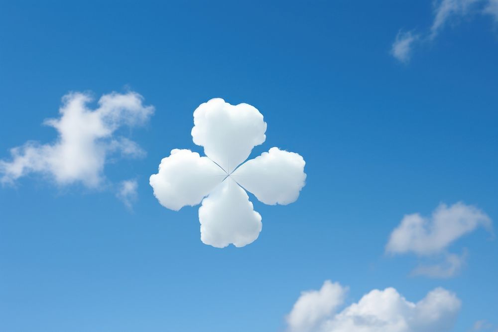 Cloud shaped like a clover leaf sky outdoors nature.