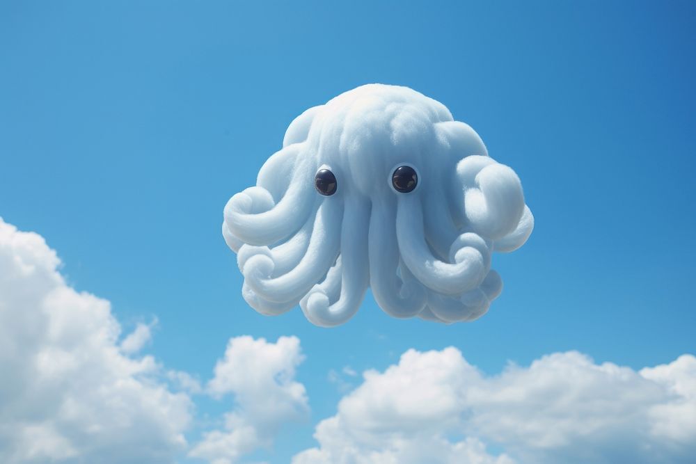 Cloud shaped like a cute octopus sky outdoors nature.