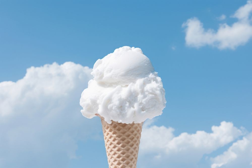 Cloud shaped like a icecream outdoors dessert nature.