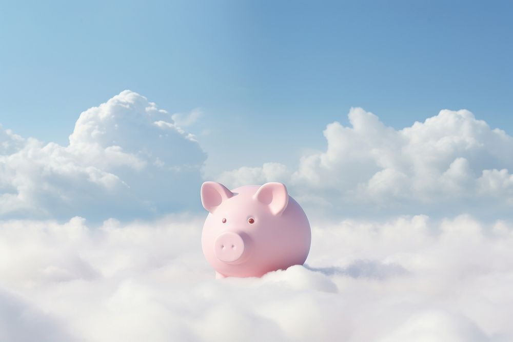 A piggy bank mammal cloud investment.