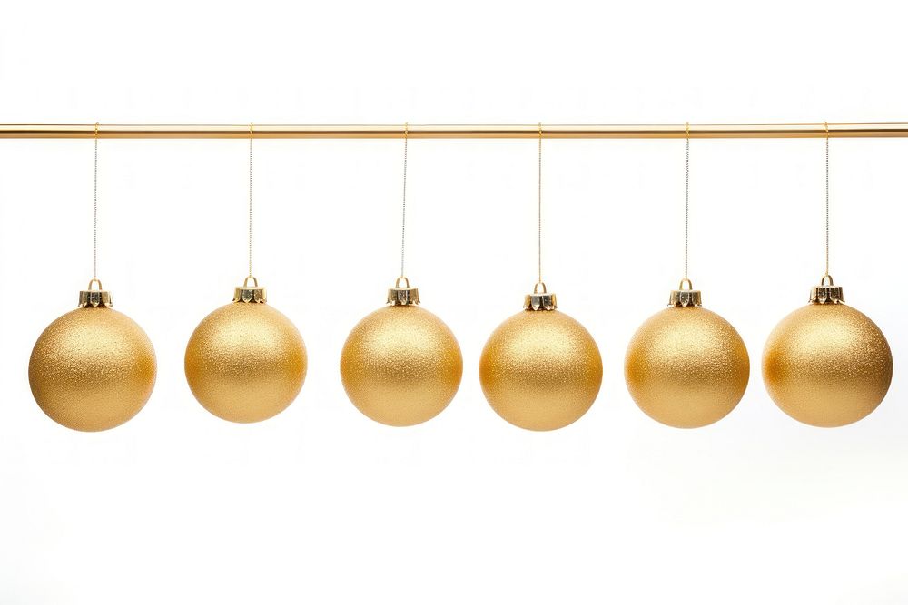Gold Christmas balls border gold christmas lighting. AI generated Image by rawpixel.