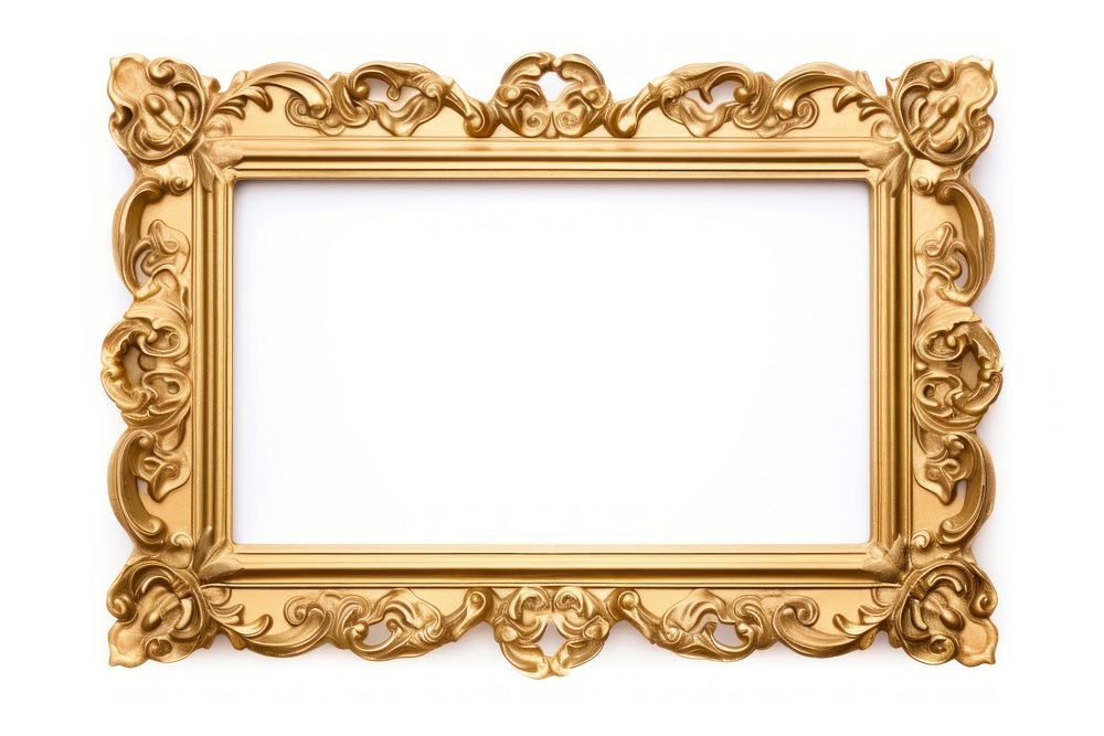 Golden picture frame backgrounds gold white background. AI generated Image by rawpixel.
