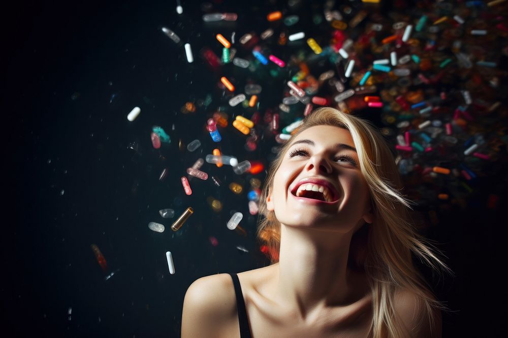 Happy woman laughing adult celebration. AI generated Image by rawpixel.
