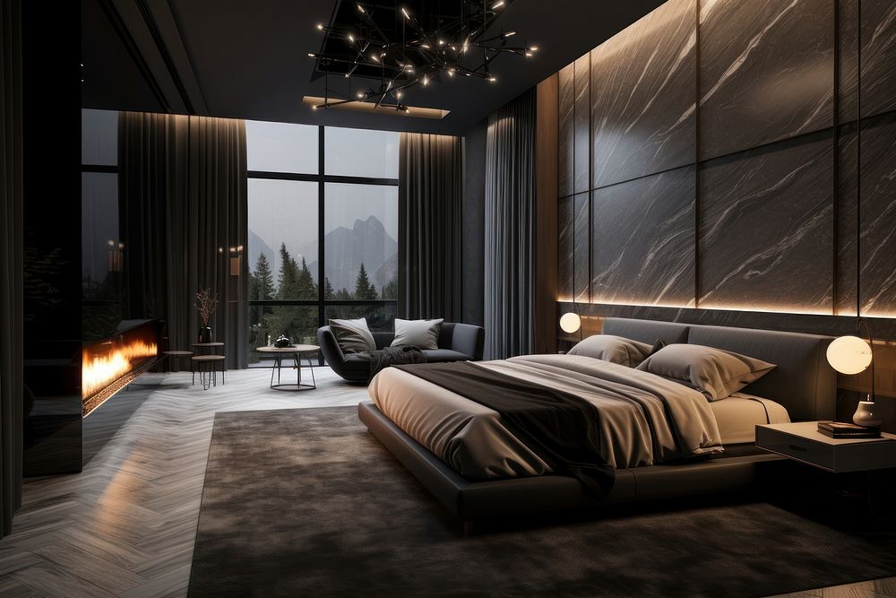 Bedroom furniture luxury architecture. AI generated Image by rawpixel.