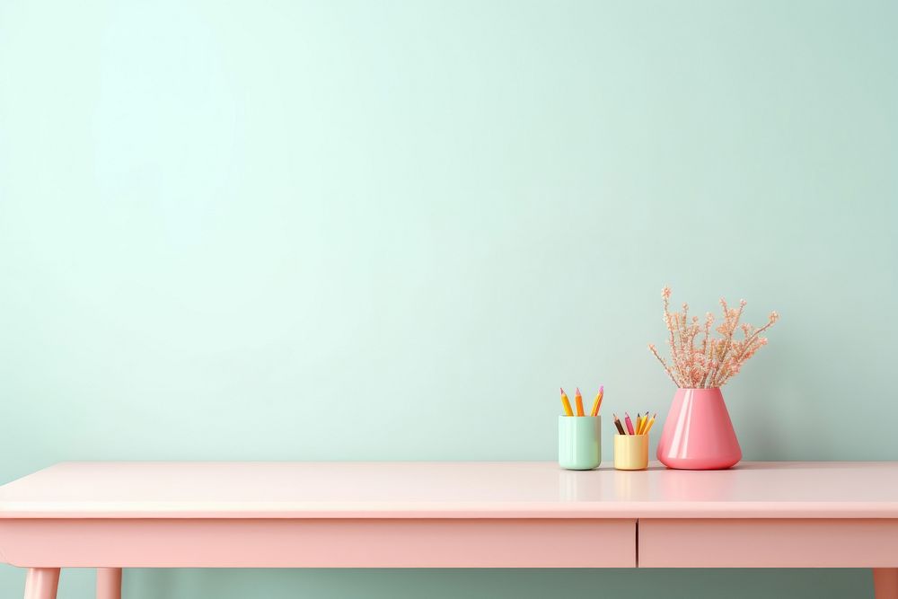 Kids room table furniture vase. AI generated Image by rawpixel.