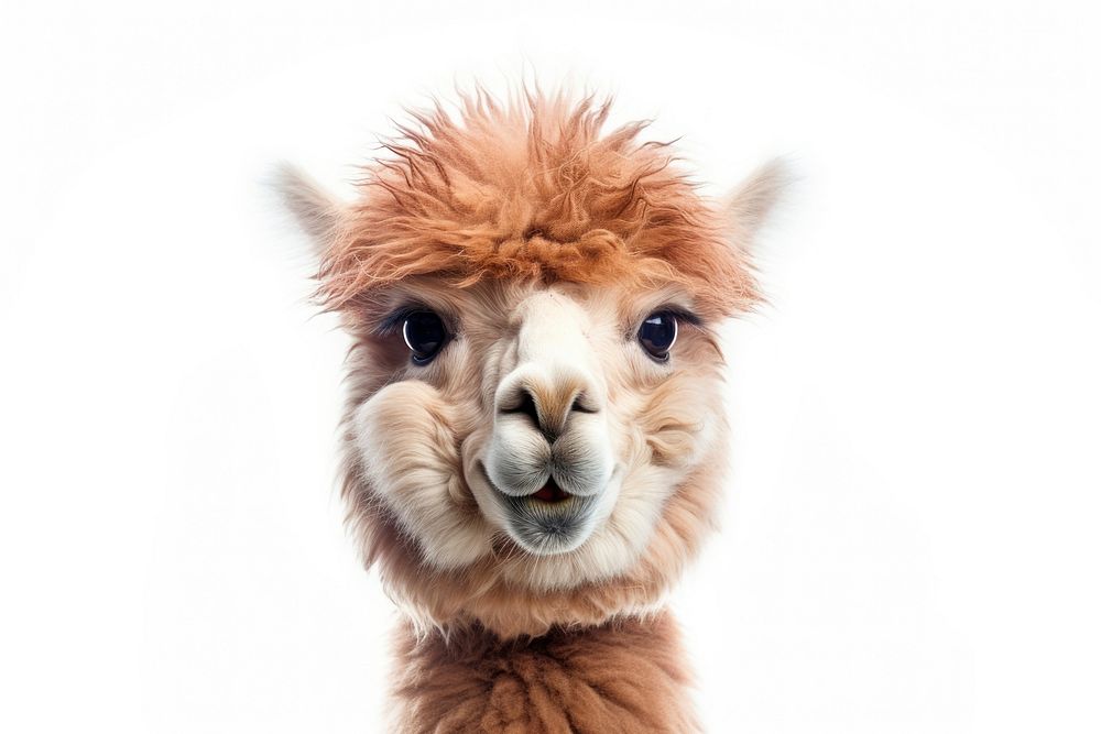 Smiling alpaca mammal animal llama. AI generated Image by rawpixel.