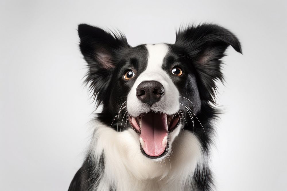 Smiling border collie mammal animal pet. AI generated Image by rawpixel.