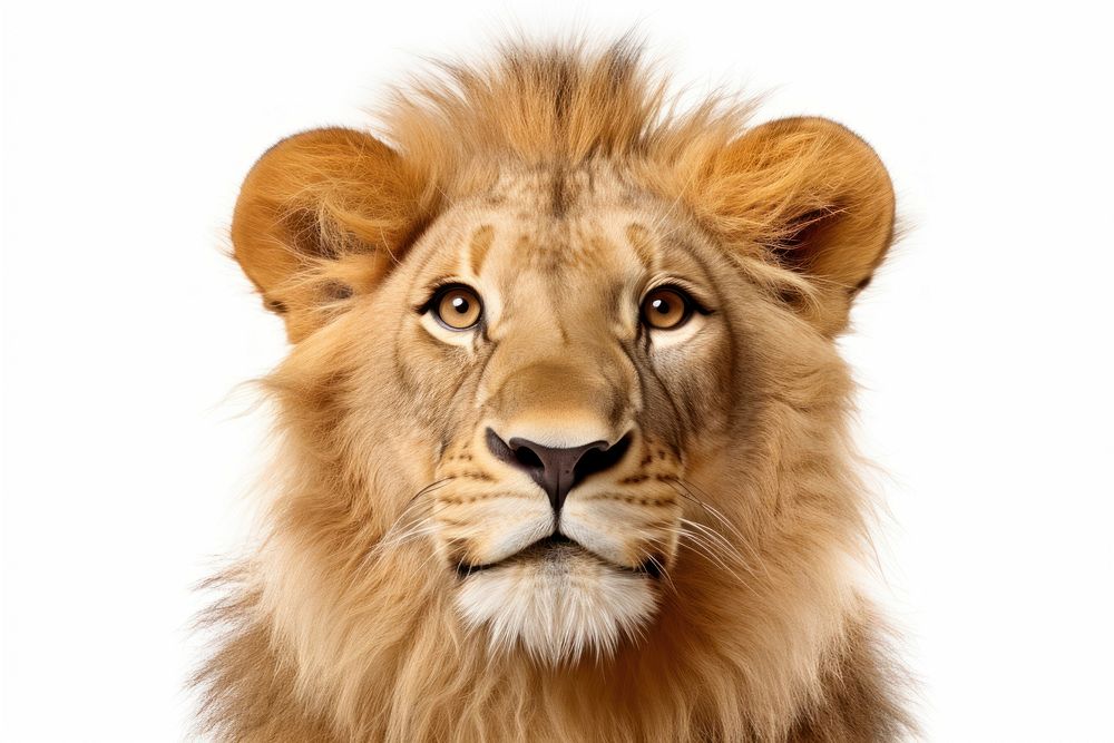 Smiling lion wildlife mammal animal. AI generated Image by rawpixel.