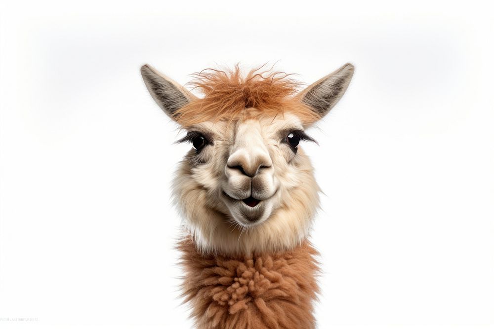 Smiling llama mammal animal alpaca. AI generated Image by rawpixel.