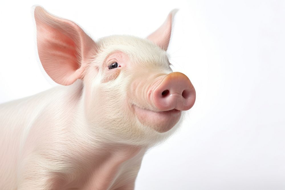 Smiling pig animal mammal investment. AI generated Image by rawpixel.