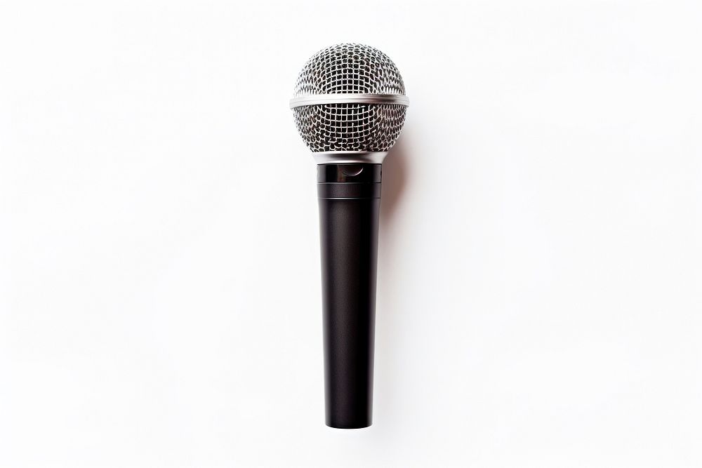 Vocal mic microphone white background performance. AI generated Image by rawpixel.