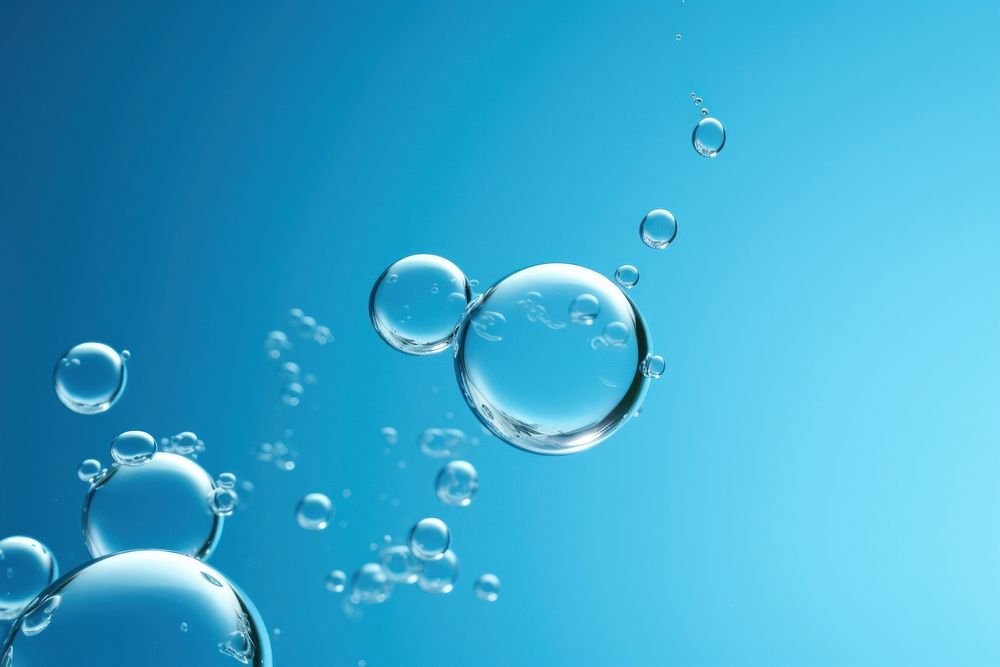 Water bubbles backgrounds blue blue background. AI generated Image by rawpixel.