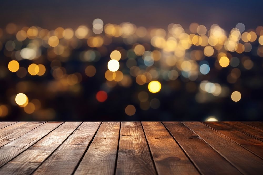 City night bokeh wood architecture backgrounds. AI generated Image by rawpixel.