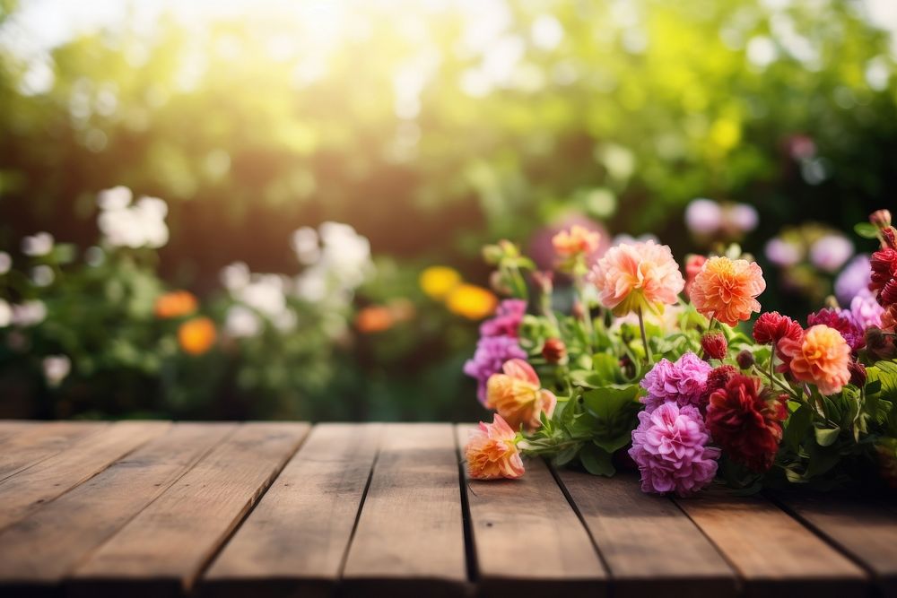 Flower garden outdoors blossom nature. AI generated Image by rawpixel.