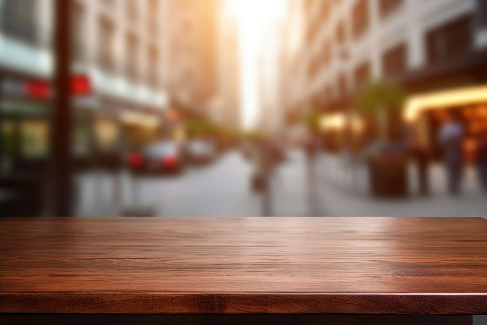 Hotel lobby table wood backgrounds. AI generated Image by rawpixel.