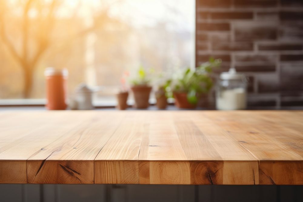 Homie kitchen table wood furniture. AI generated Image by rawpixel.