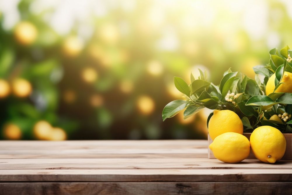 Lemon trees plant fruit table. AI generated Image by rawpixel.