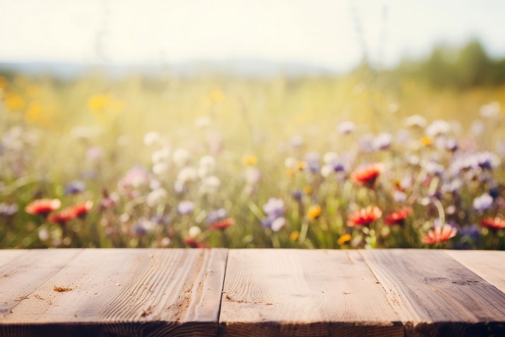 Summer wild flower fields landscape grassland outdoors. AI generated Image by rawpixel.